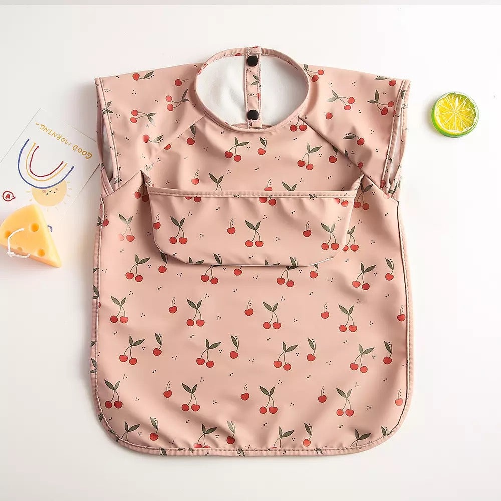 Recycled Polyester Sleeveless Baby Smock Bib with Pocket