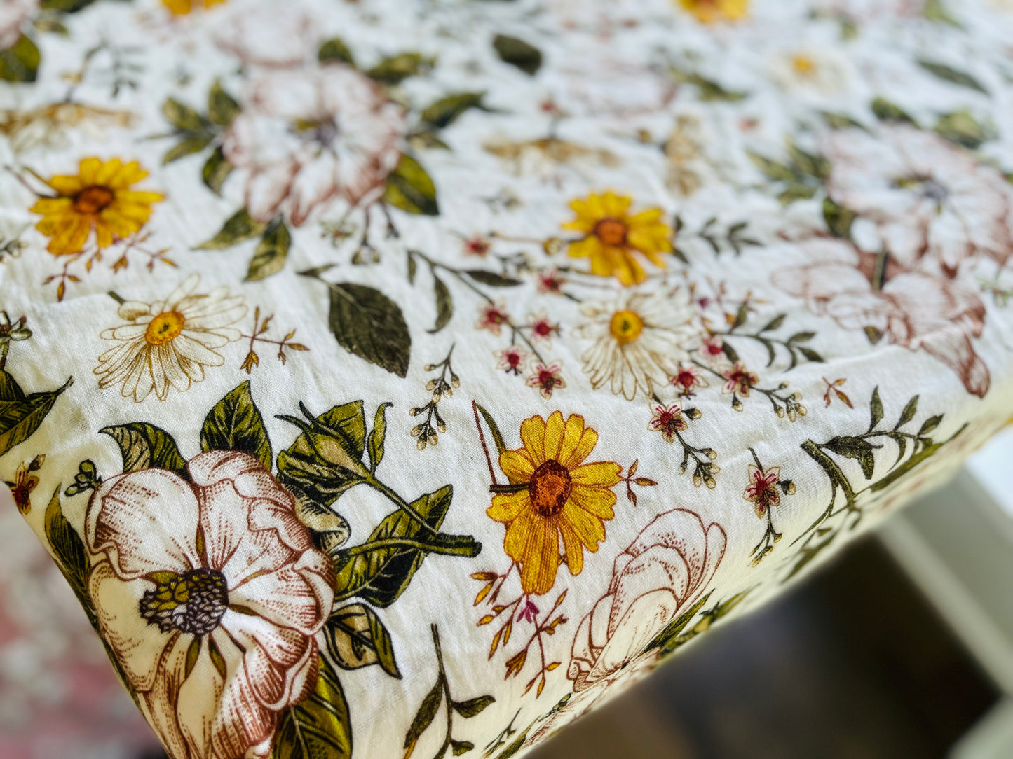 Flower Garden 100% Organic Cotton Fitted Cot Sheet