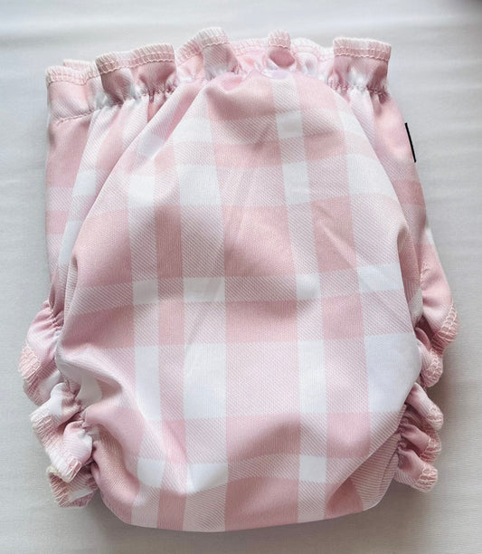 Pink Gingham Bamboo Cotton Newborn All in One MCN