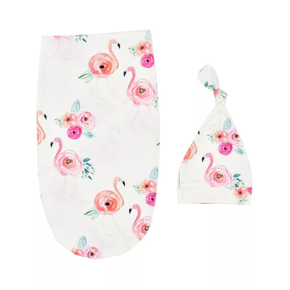 Newborn Lightweight Swaddle & Cap