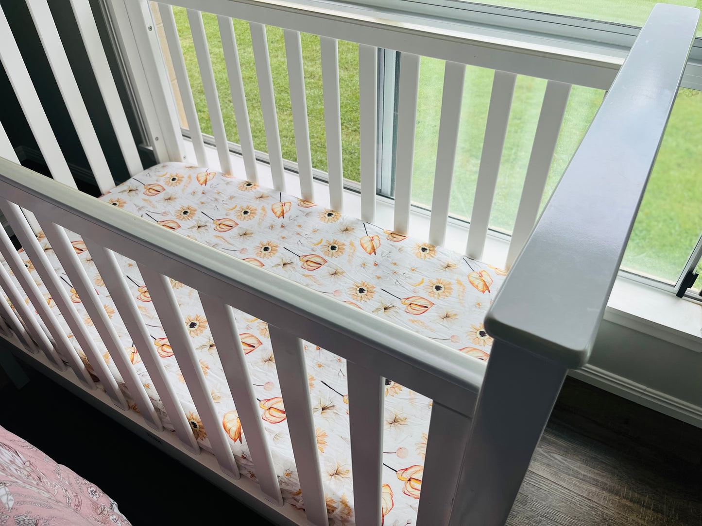 Peace Lily Bamboo & Organic Cotton Fitted Cot Sheet