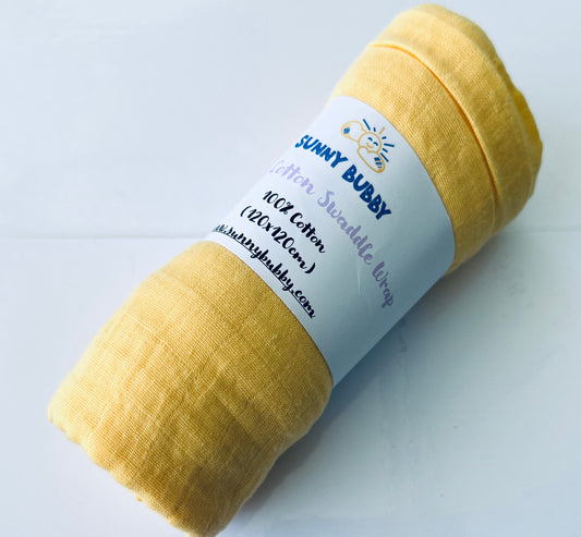 Yellow  100% Muslin Cotton Swaddle