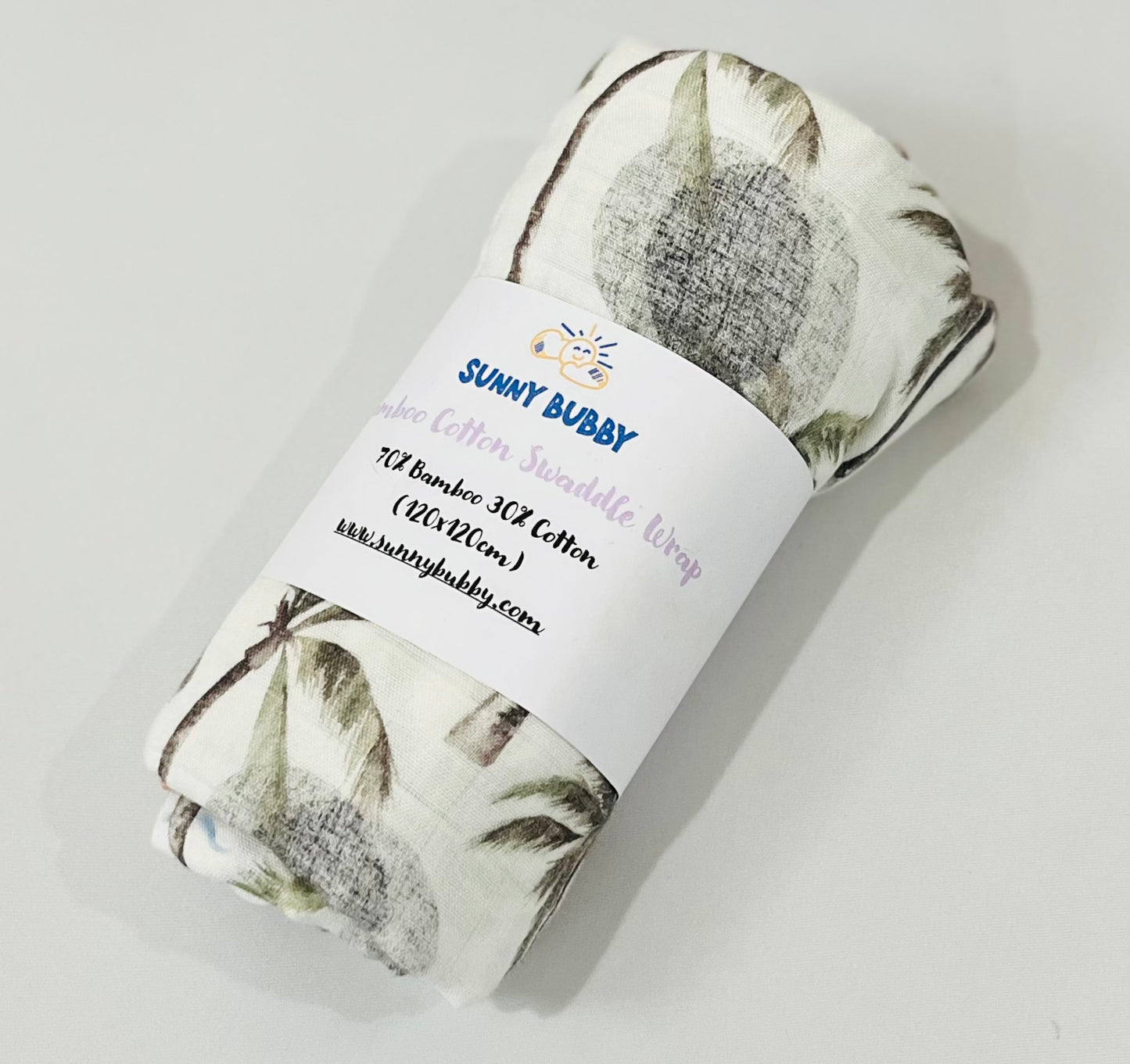Sunset Palms Bamboo Cotton Swaddle