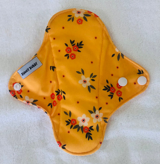 Sunny Flowers Reusable Bamboo Cotton Cloth Pads