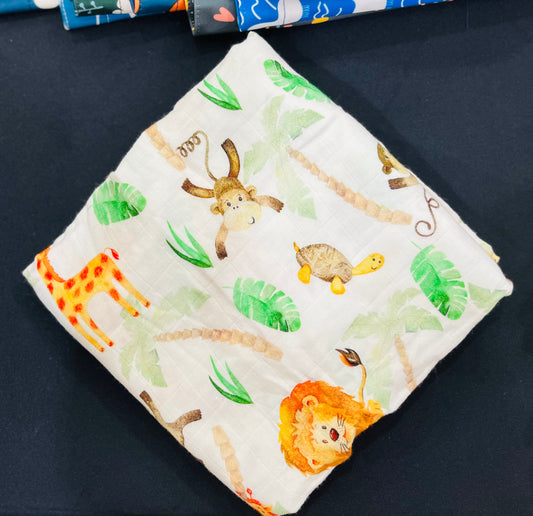 Monkey Business Bamboo Cotton Swaddle