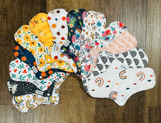 4pk Extra Large Reusable Bamboo Cotton Cloth Pads