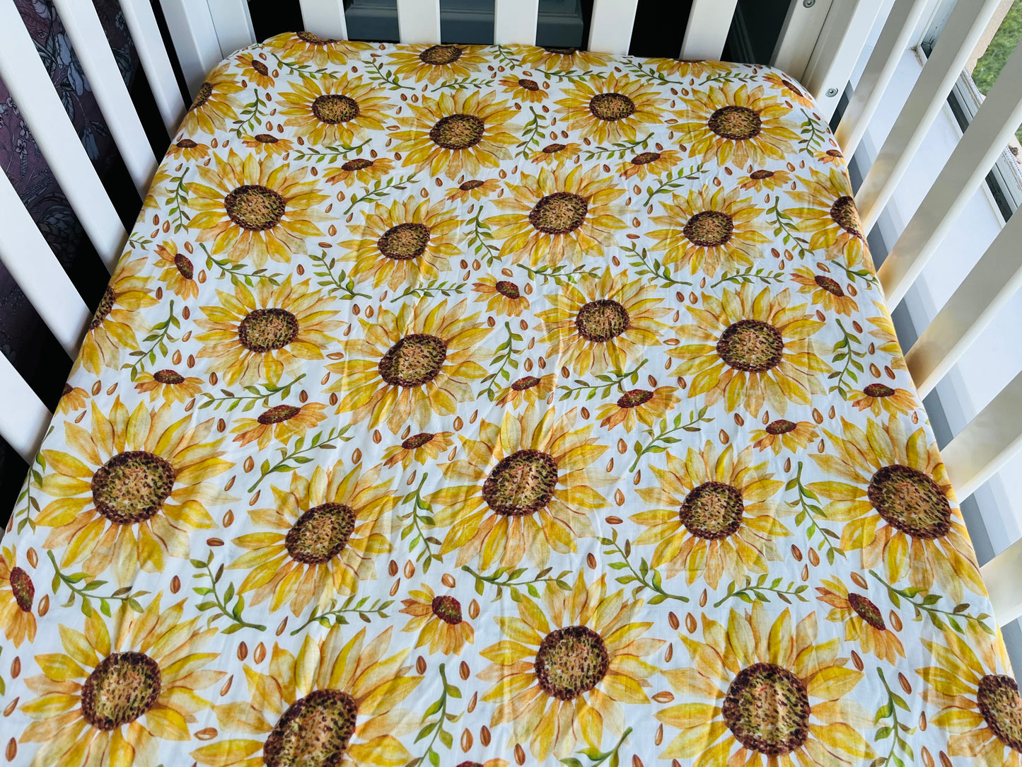 Sunflowers Bamboo & Organic Cotton Fitted Cot Sheet
