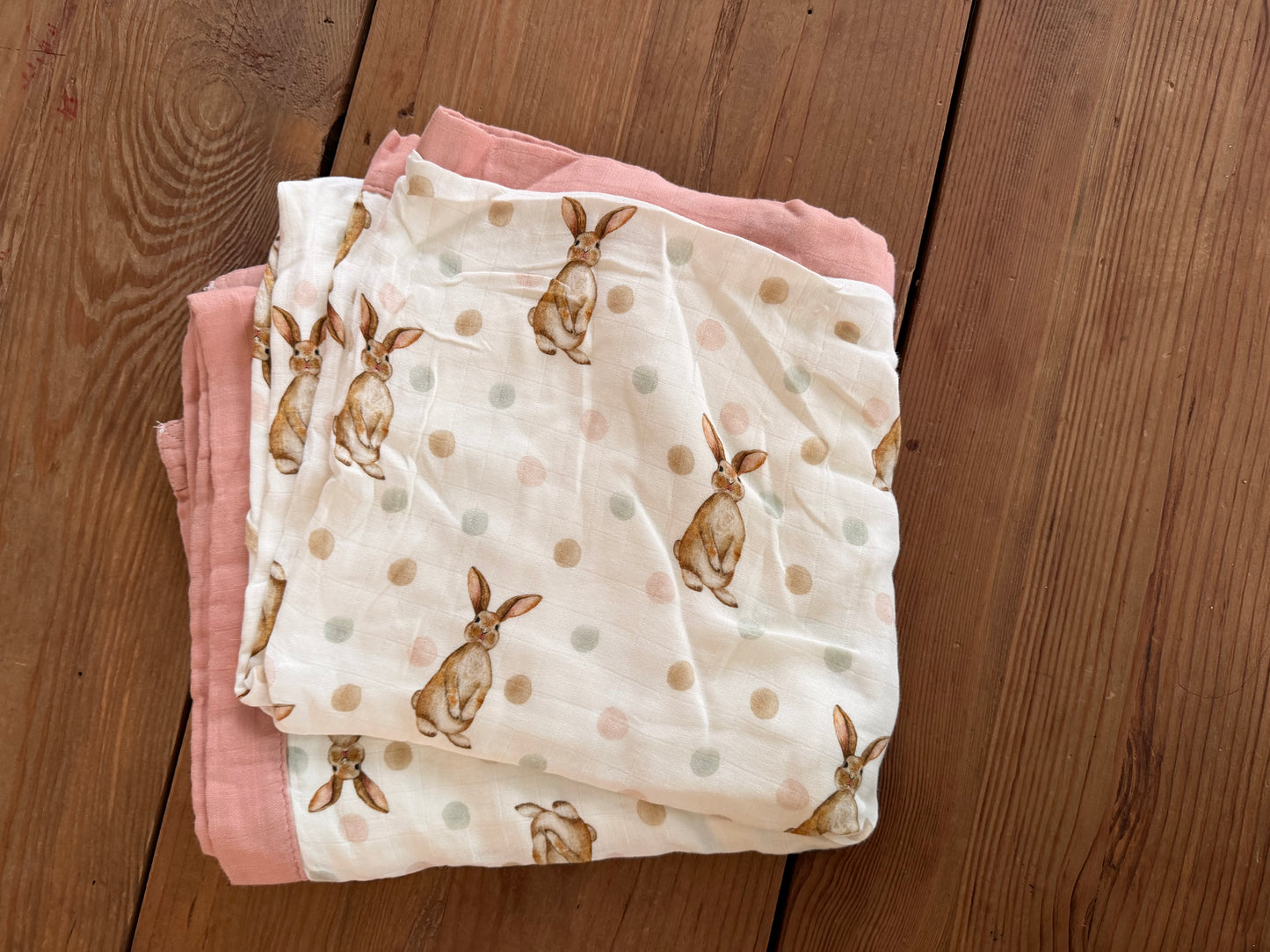 Dotty Bunny Bamboo Cotton Blanket