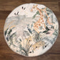 Safari Water Resistant Cotton Round Play Mat 100cm with tummy time pillow