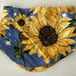 Blue Sunflowers Bandana Bib/Neck Sun Cover