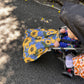 Blue Sunflowers Bamboo Cotton Cloth