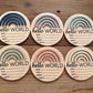 3D Rainbow Mini Round Wooden Birth Announcement Plaque