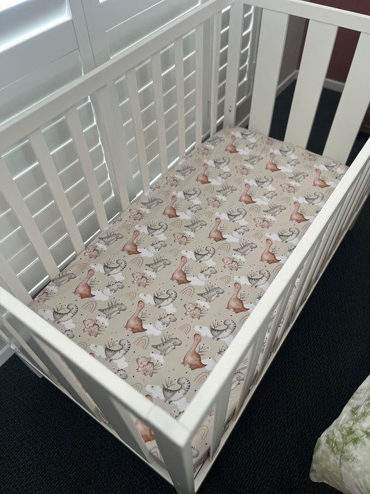 Dinosaurs Stretch Jersey Fitted Cot Sheet