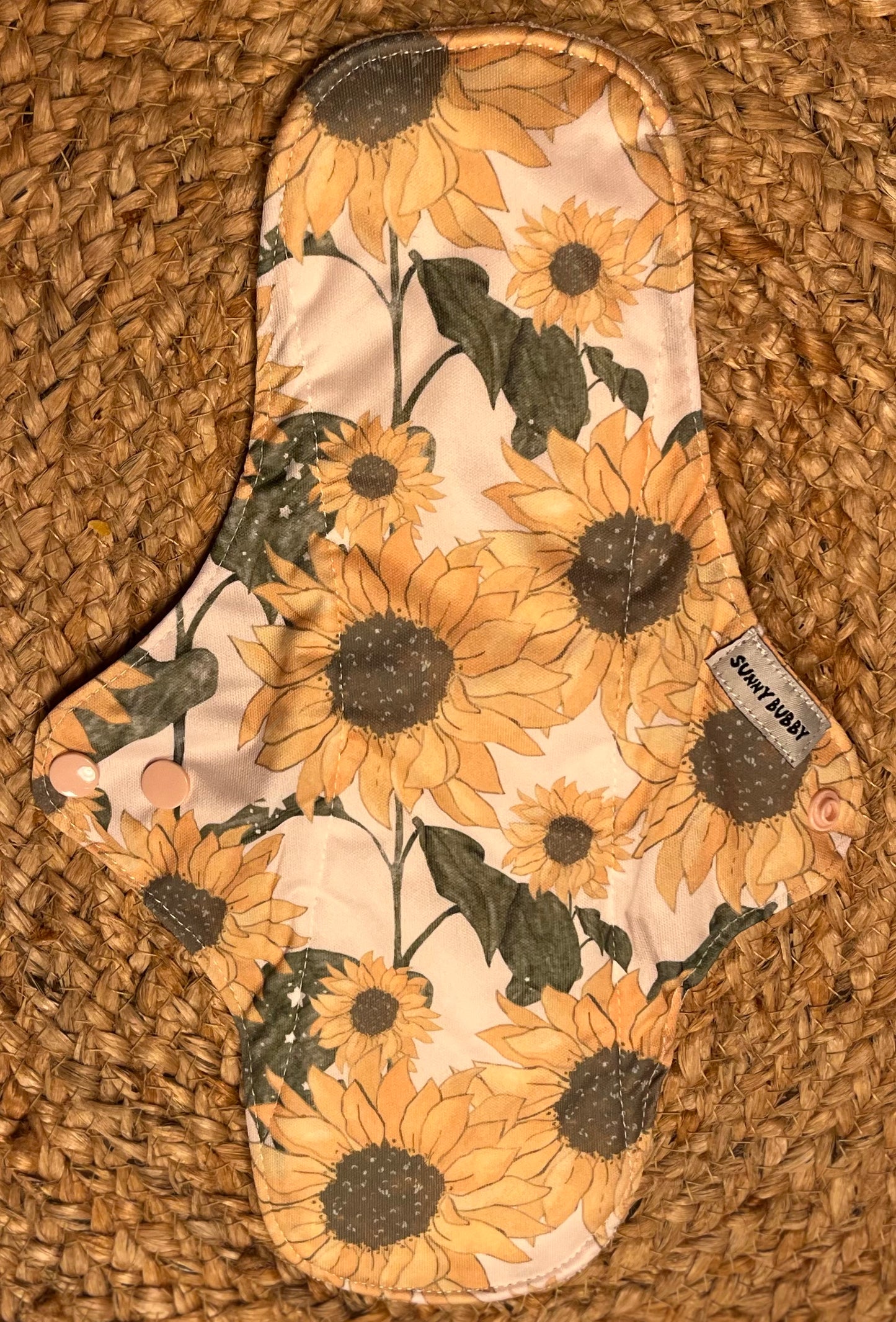 Pink Sunflowers Reusable Bamboo Cotton Cloth Pads