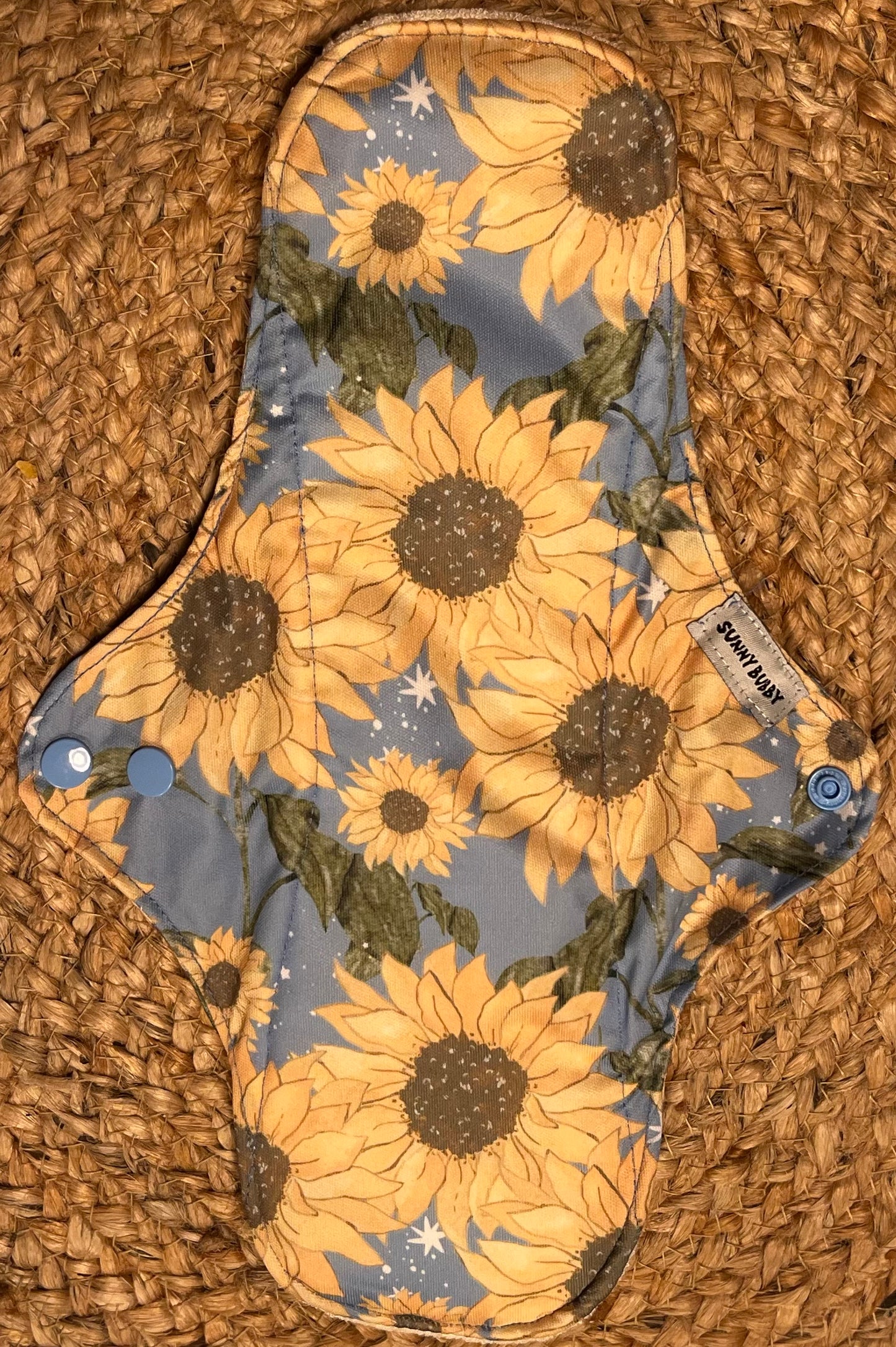 Blue Sunflowers Reusable Bamboo Cotton Cloth Pads
