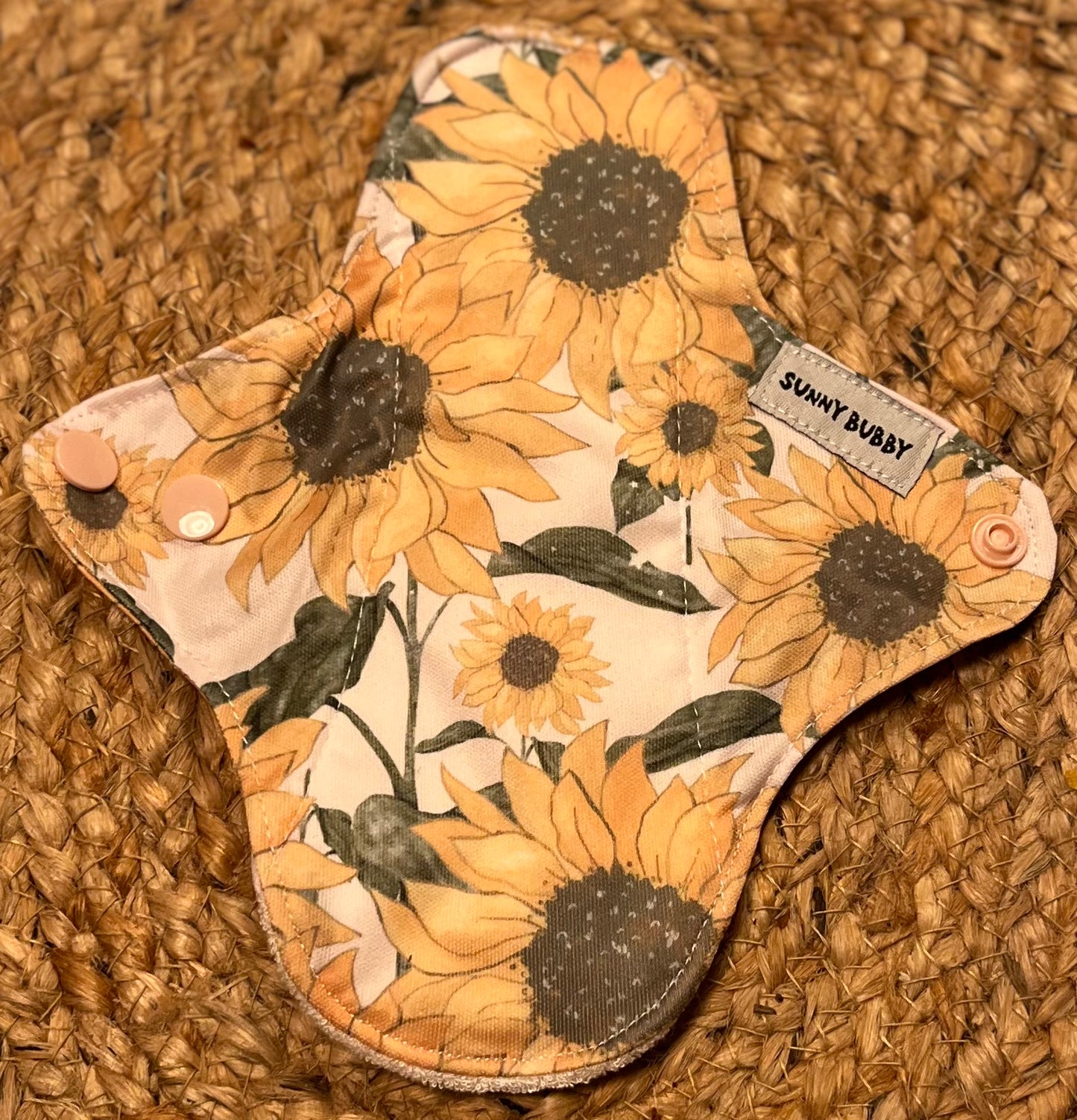 Pink Sunflowers Reusable Bamboo Cotton Cloth Pads