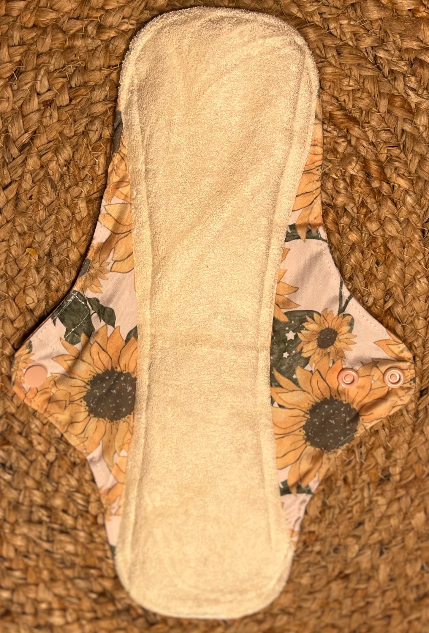 Pink Sunflowers Reusable Bamboo Cotton Cloth Pads