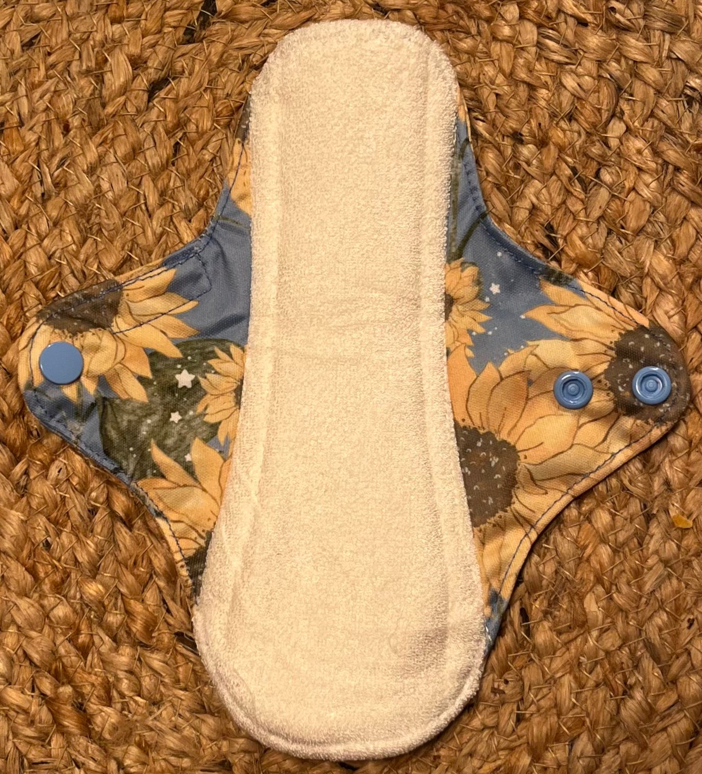 Blue Sunflowers Reusable Bamboo Cotton Cloth Pads