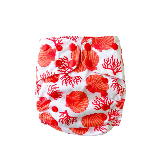 Coral- Austin Nappy Co. Reusable OSFM Nappy