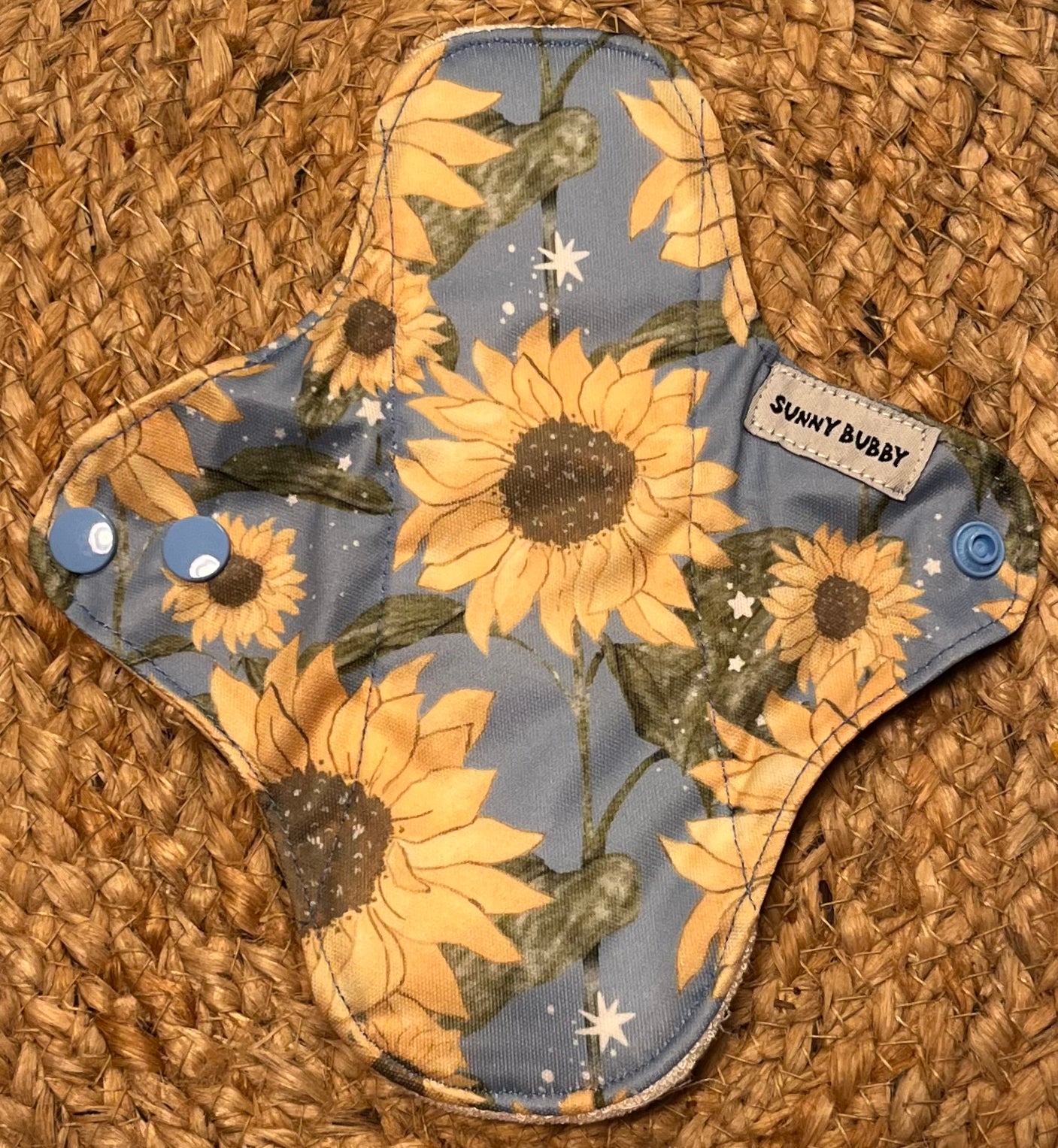 Blue Sunflowers Reusable Bamboo Cotton Cloth Pads