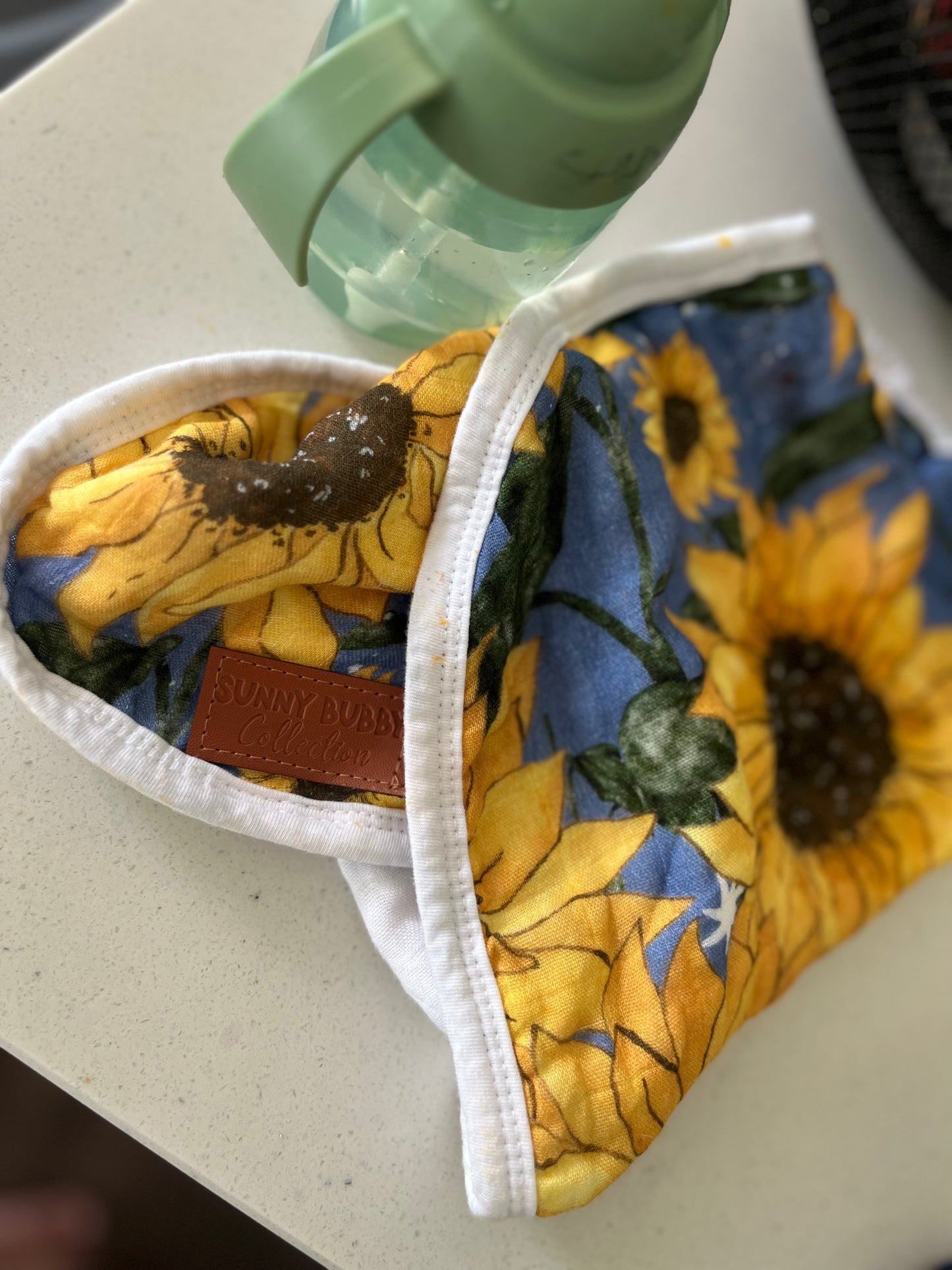 Blue Sunflowers Burp Cloth/Bib