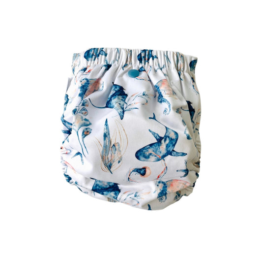 The Sea- Austin Nappy Co. Reusable OSFM Nappy