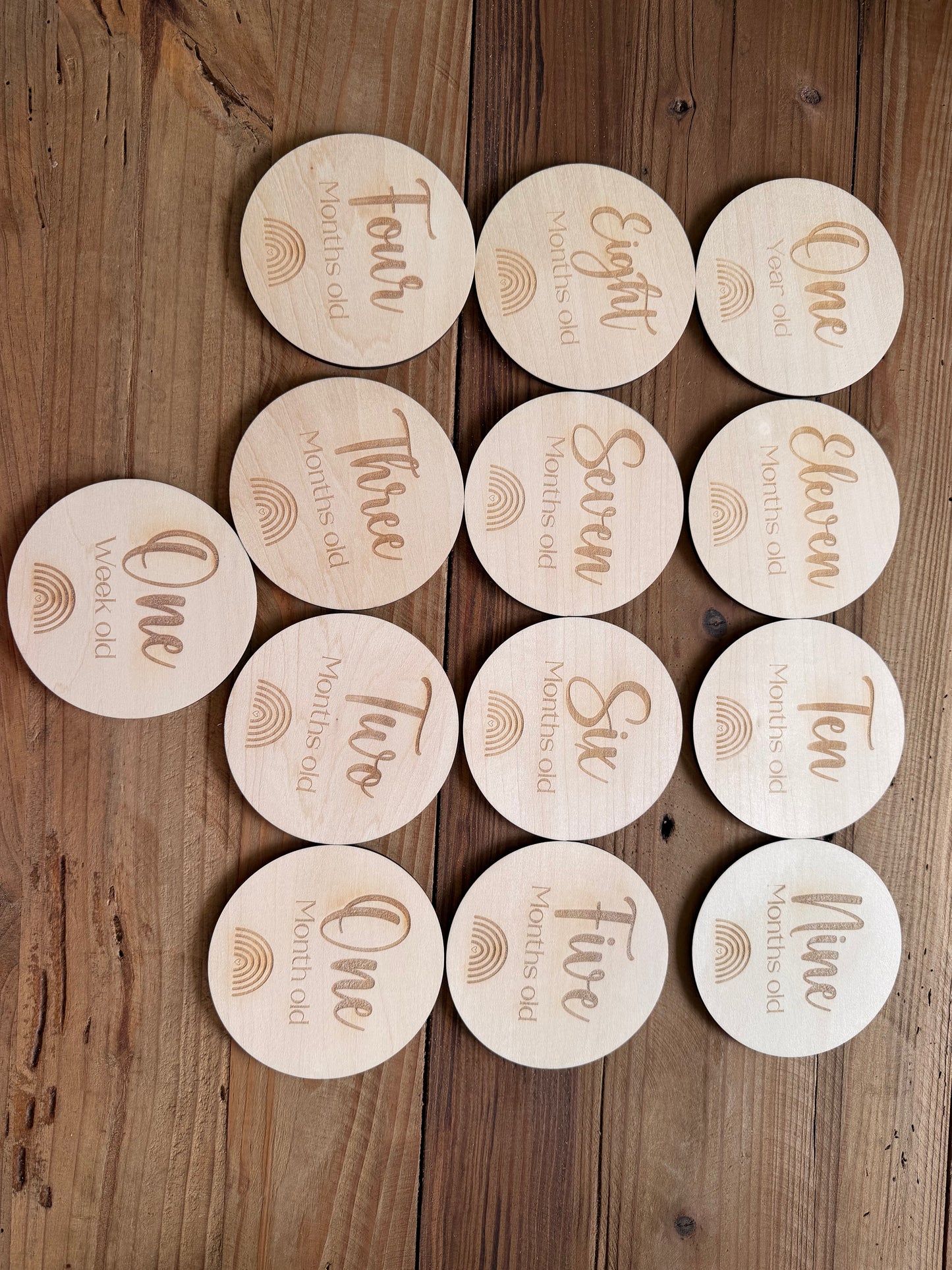 Rainbow Wooden Age Milestone Disc Set