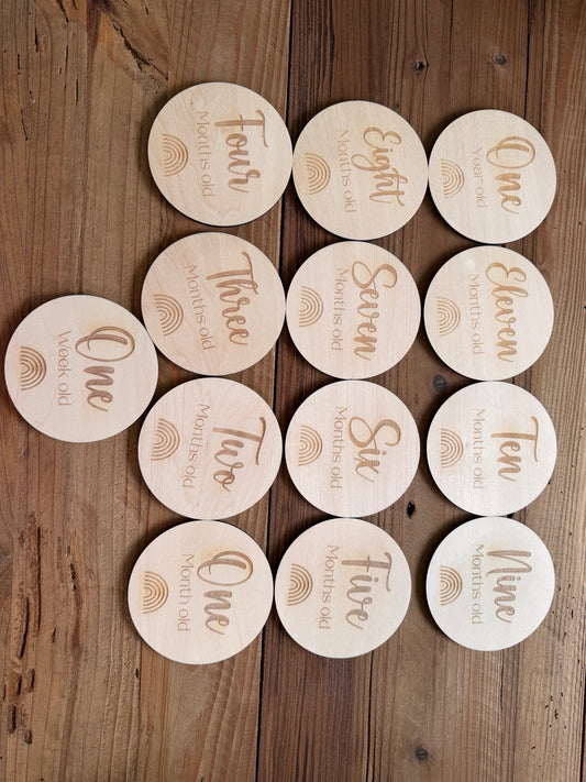 Rainbow Wooden Age Milestone Disc Set
