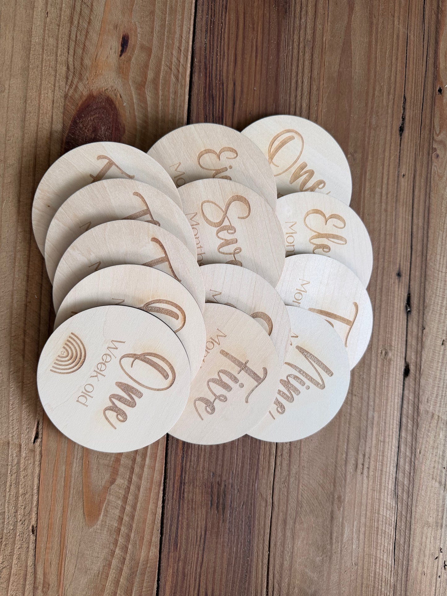 Rainbow Wooden Age Milestone Disc Set