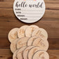 Pastel Rainbow Large Round Wooden Birth Announcement Plaque