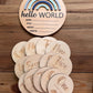 3D Blue Rainbow Large Round Wooden Birth Announcement Plaque