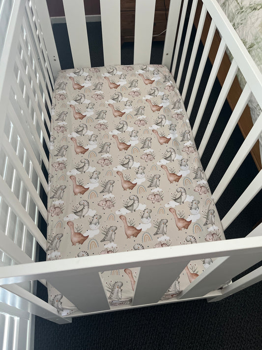 Dinosaurs Stretch Jersey Fitted Cot Sheet