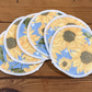 Blue Sunflowers Bamboo Cotton Reusable Breast Pads