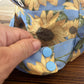 Blue Sunflowers Nappy Wet Bag POD with side zip