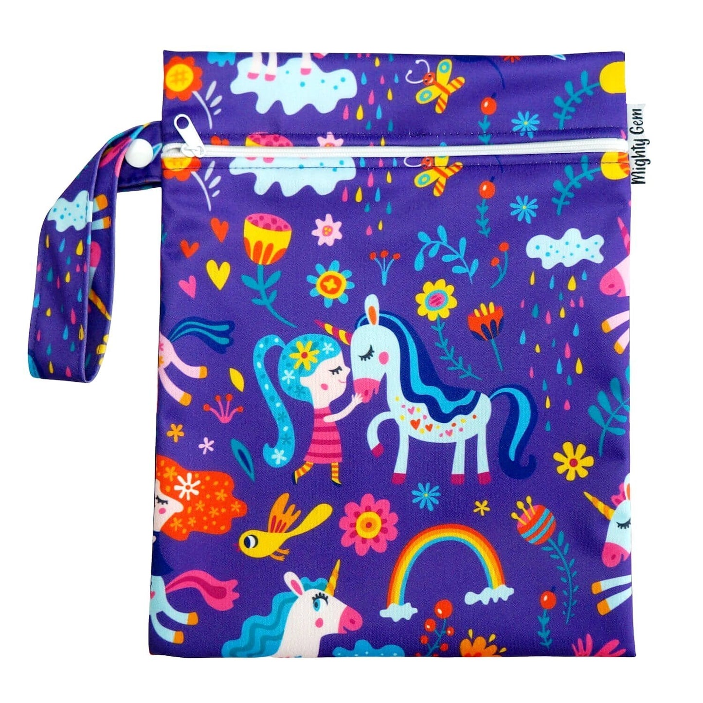 Best Friends & Rainbows Medium Wet Bag with a double PUL layer