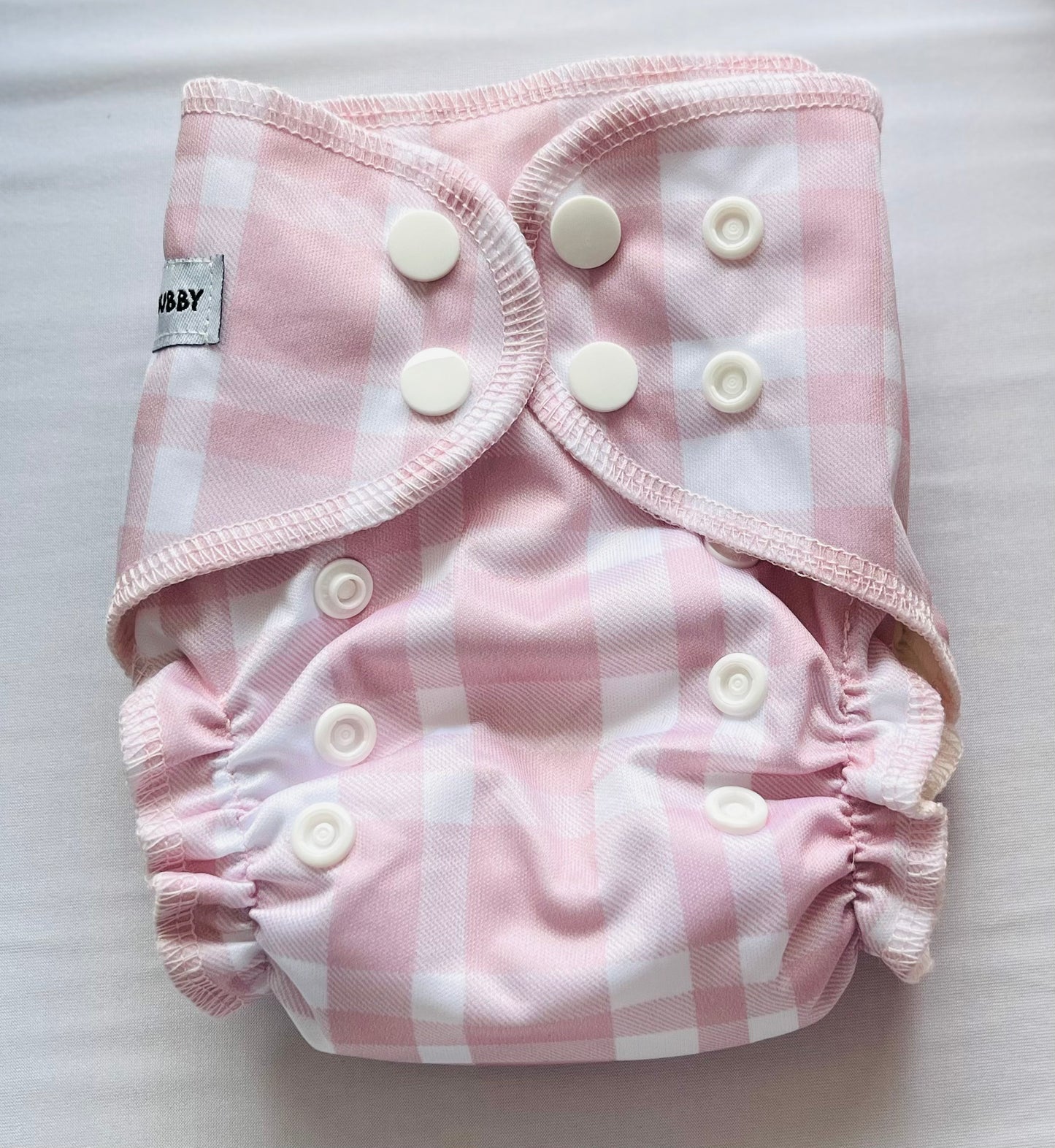 Pink Gingham Bamboo Cotton Newborn All in One MCN