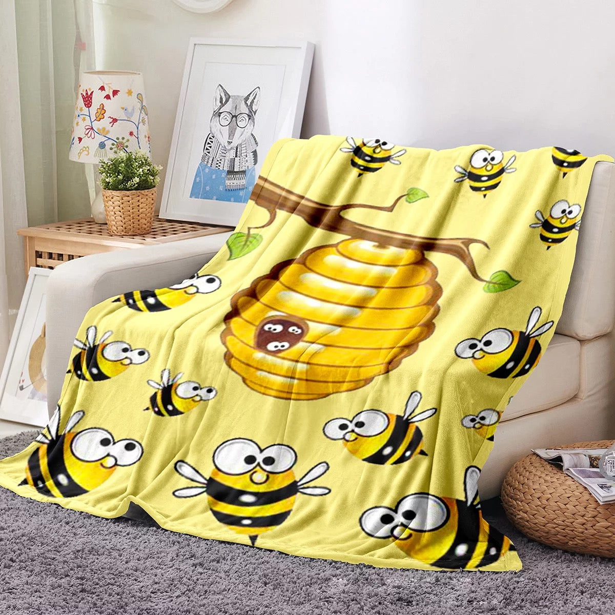 The Bumble Bees Cuddly Flannel Blanket