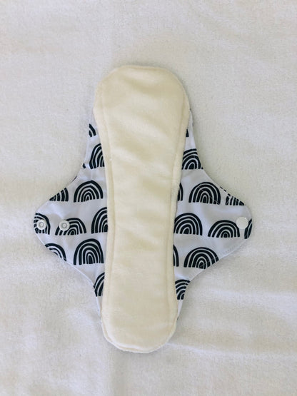 B&W Rainbows Reusable Bamboo Cotton Cloth Pads