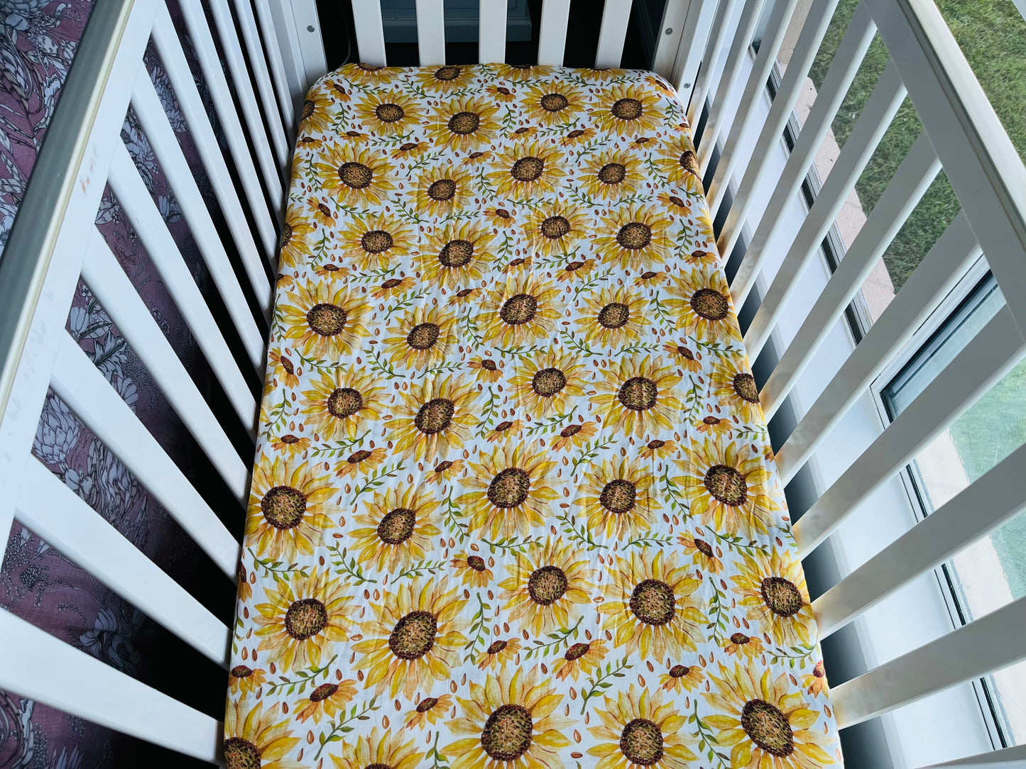 Sunflowers Bamboo & Organic Cotton Fitted Cot Sheet