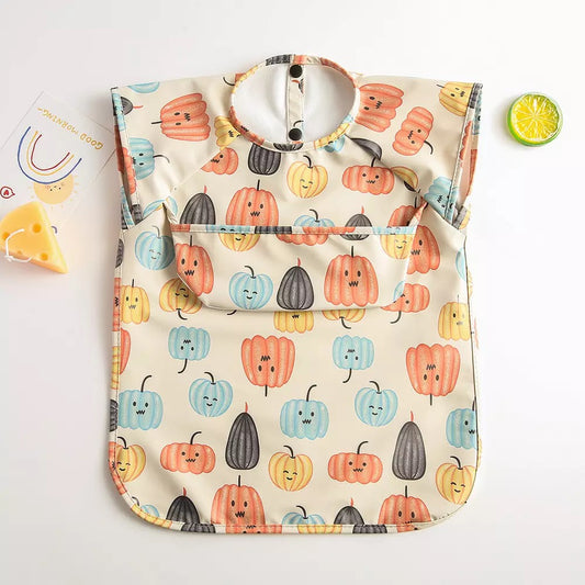 Recycled Polyester Sleeveless Baby Smock Bib with Pocket