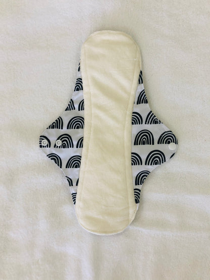 B&W Rainbows Reusable Bamboo Cotton Cloth Pads