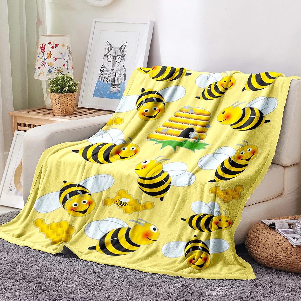 The Bumble Bees Cuddly Flannel Blanket