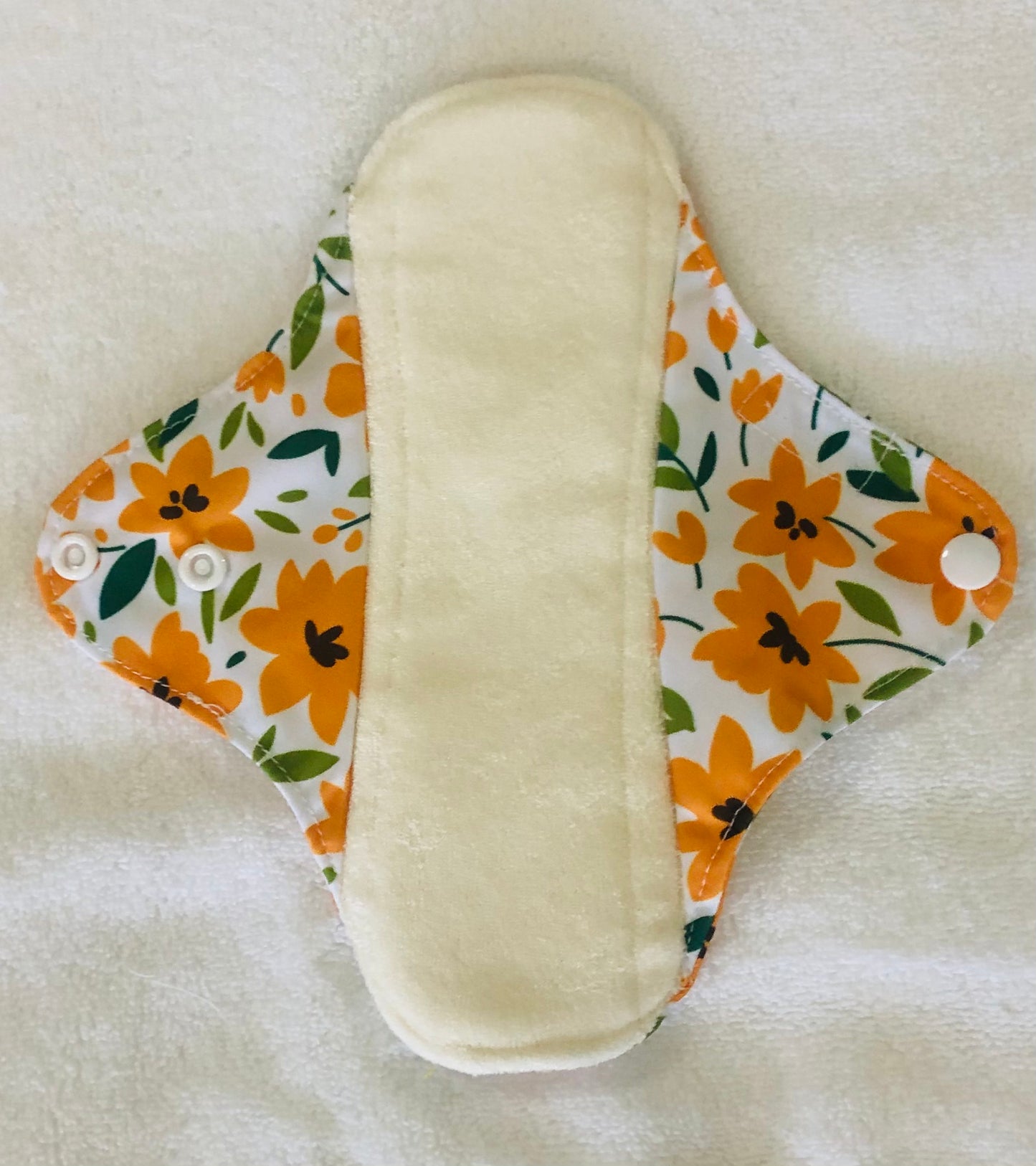 Yellow Flowers Reusable Bamboo Cotton Cloth Pads