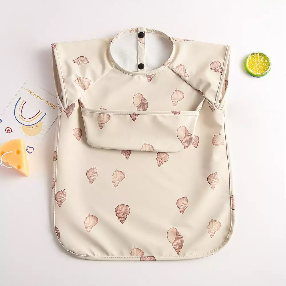 Recycled Polyester Sleeveless Baby Smock Bib with Pocket