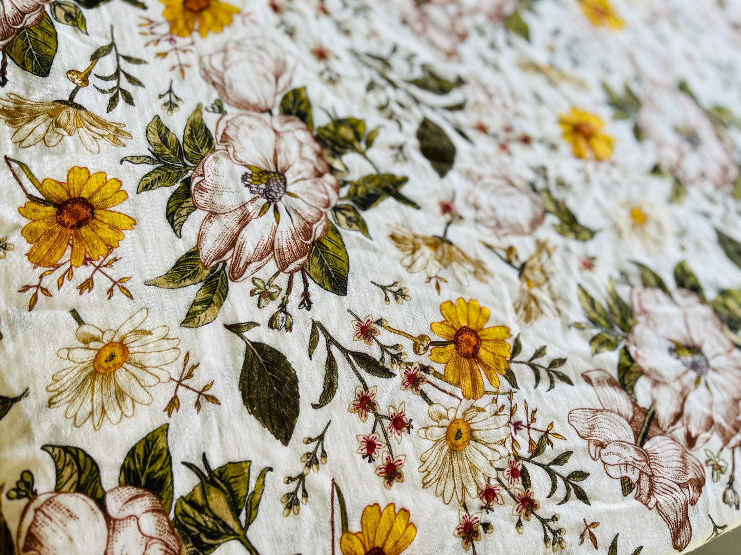 Flower Garden 100% Organic Cotton Fitted Cot Sheet