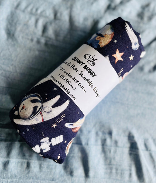 Space Animals Bamboo Cotton Swaddle