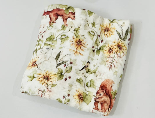 Squirrels Bamboo Cotton Swaddle