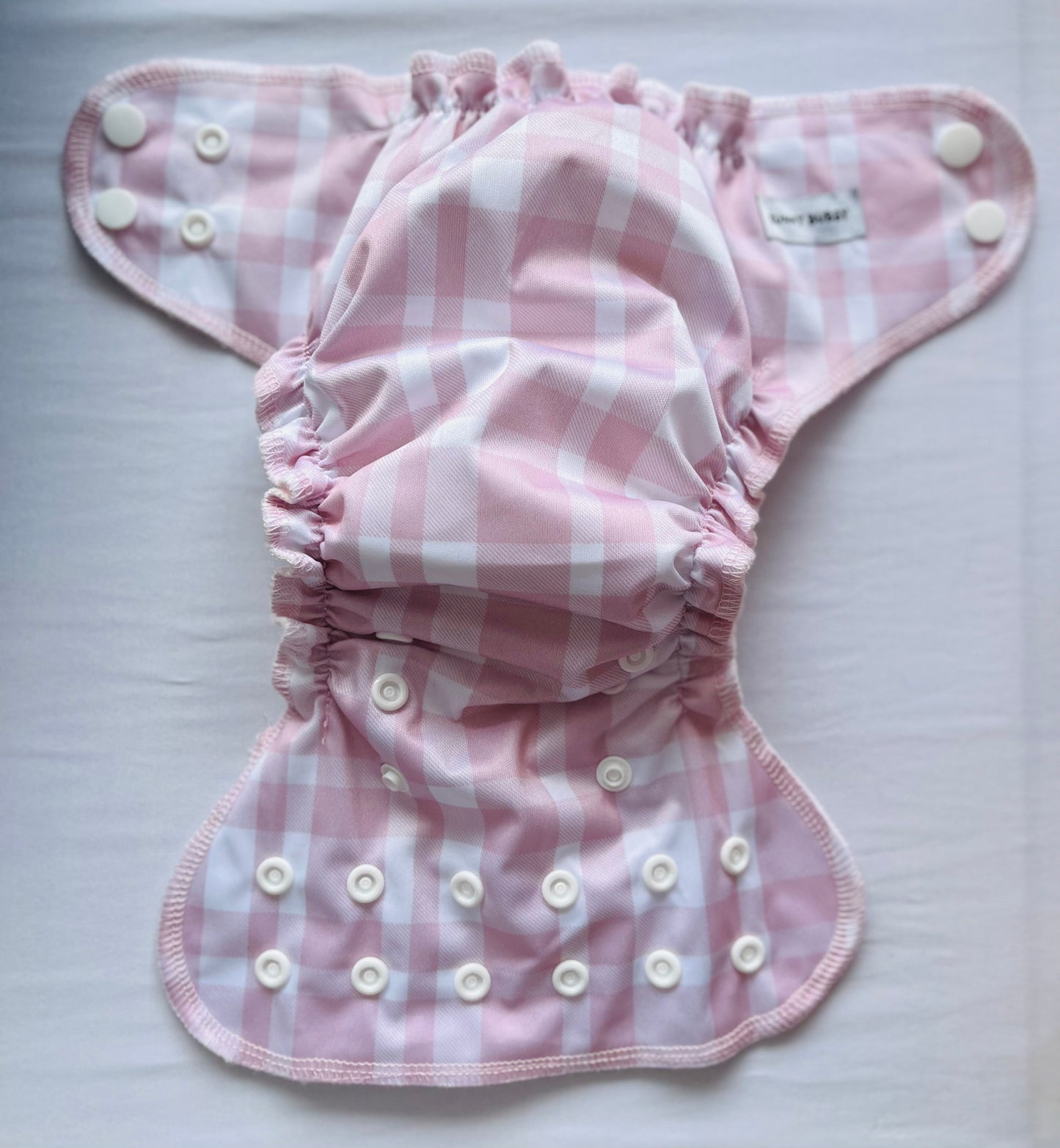 Pink Gingham Bamboo Cotton Newborn All in One MCN