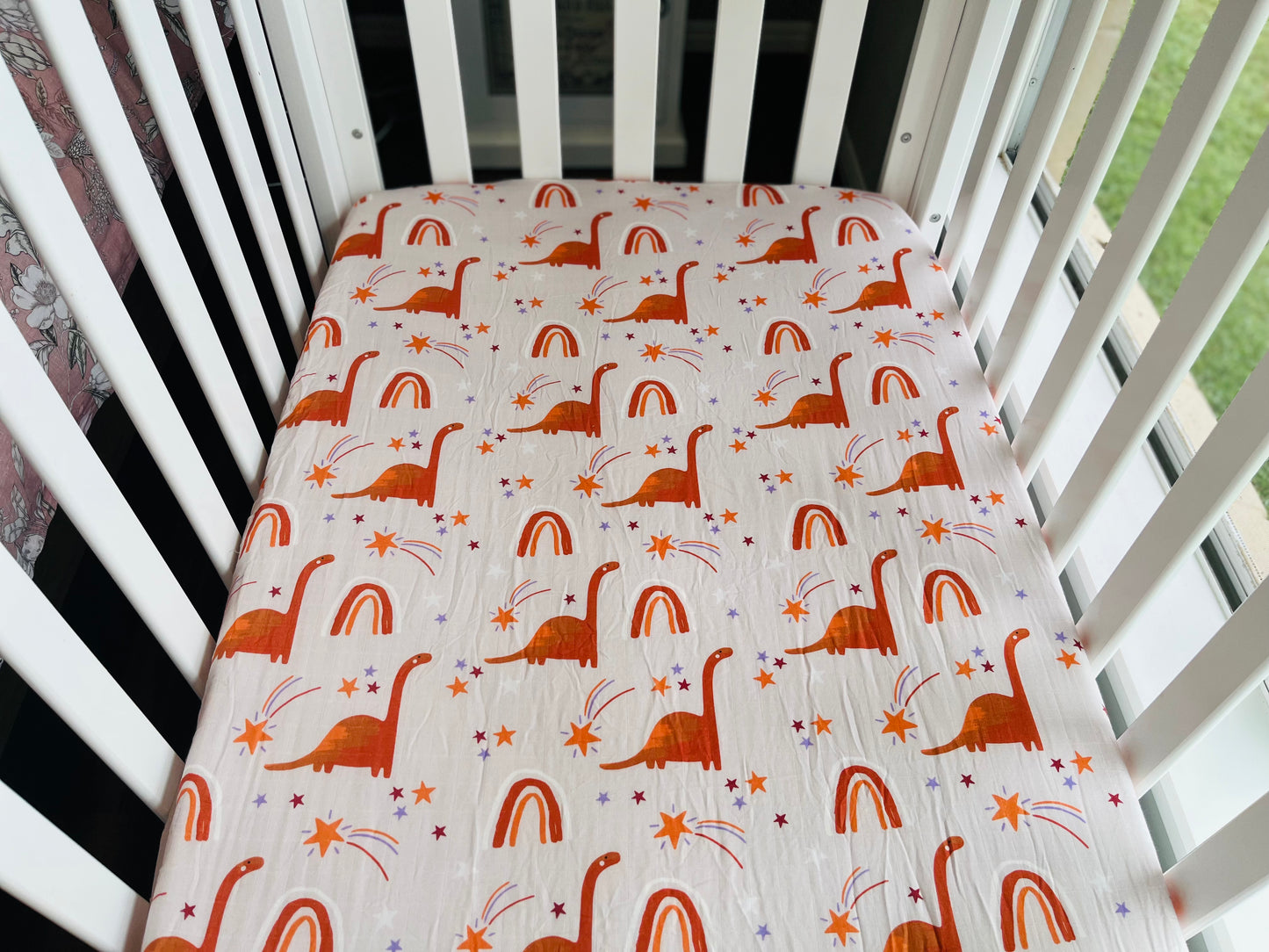 Dinosaurs Bamboo & Organic Cotton Fitted Cot Sheet