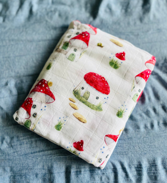 Toadstool Bamboo Cotton Swaddle